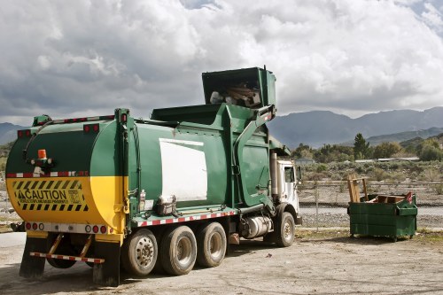 Sorted construction debris ready for recycling